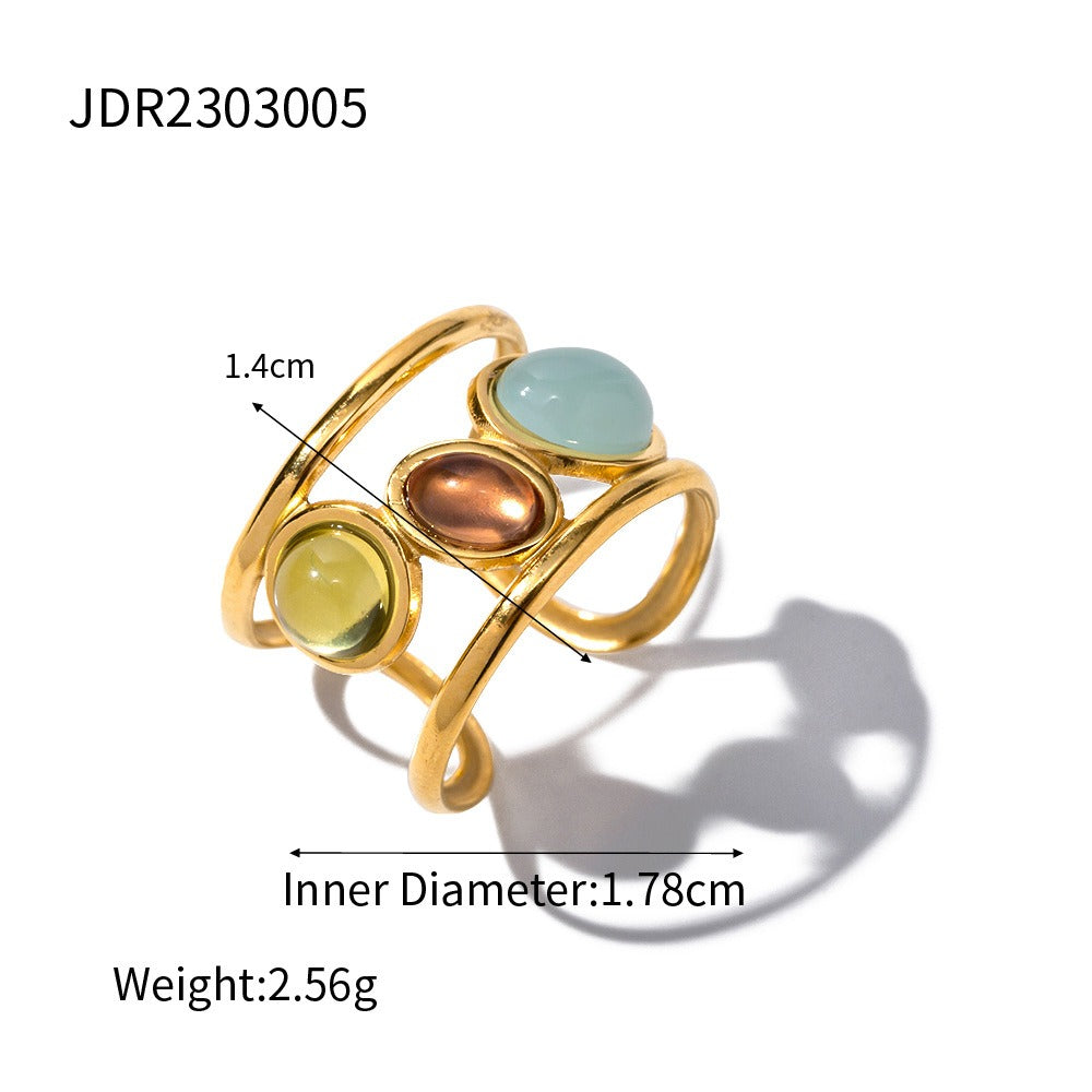 French palace style niche retro stainless steel adjustable ring accessories